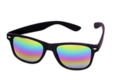 Mustat Wayfarer -lasit värillisillä peililinsseillä - Design nr. 1109