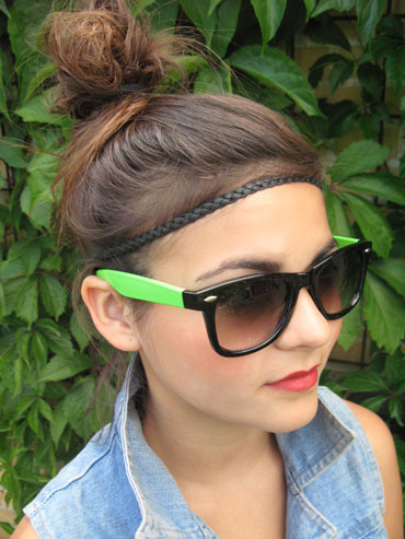 Wayfarer -lasit neonvihreillÃ¤ sangoilla - sunlooper.fi - billede 2